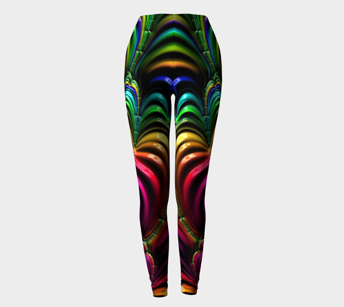 Curly rainbow Fractal Leggings