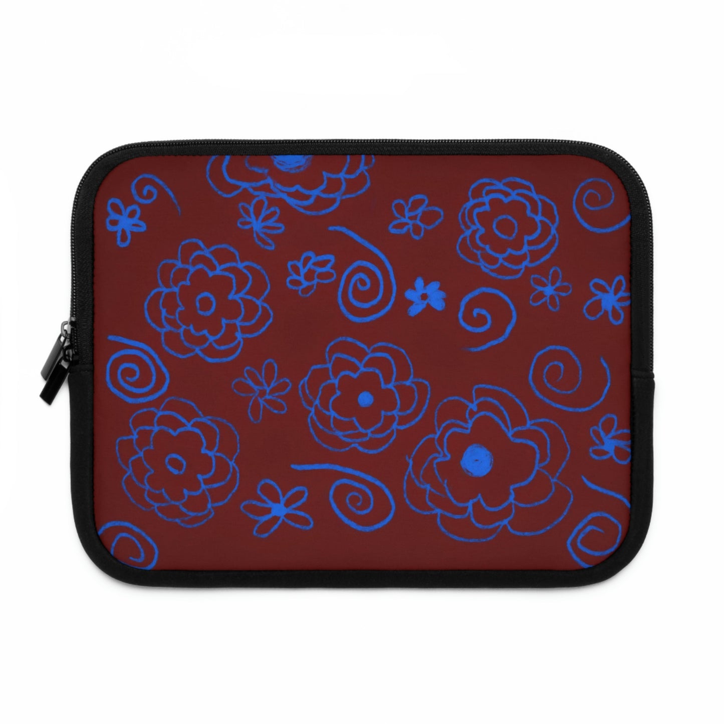 Blue Flower Drawing Laptop Sleeve