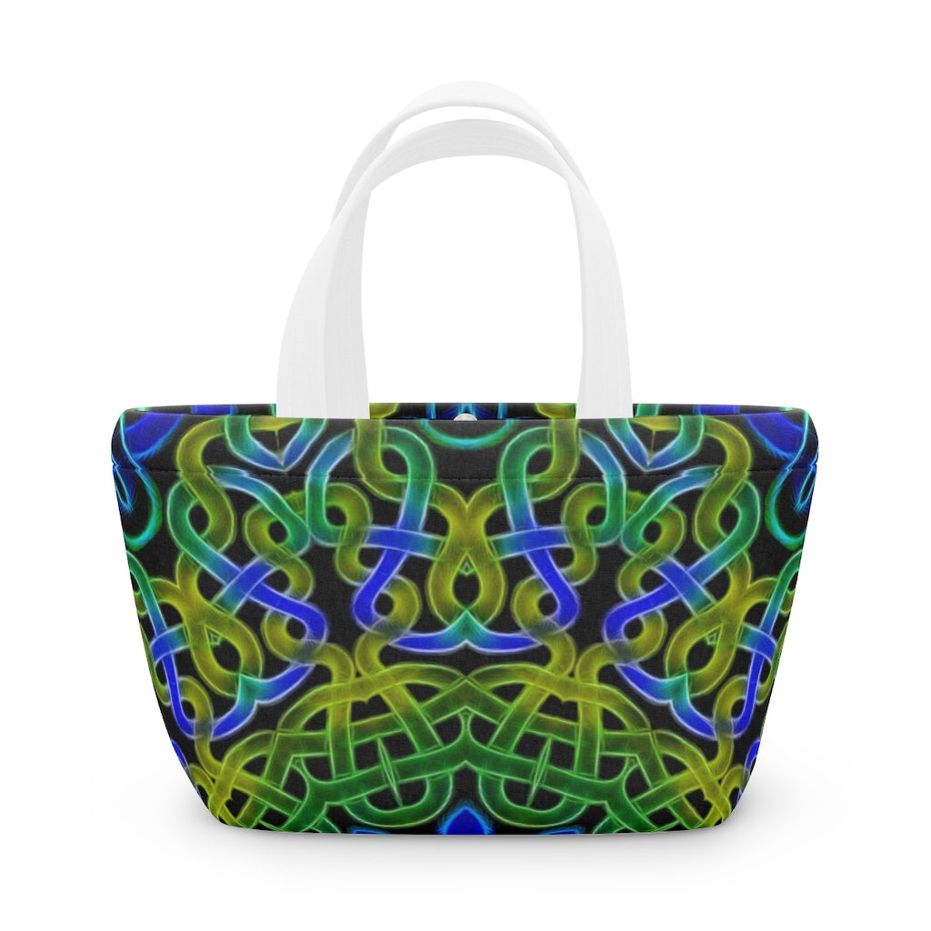 Blue Green Celtic Kaleidoscope Lunch Bag