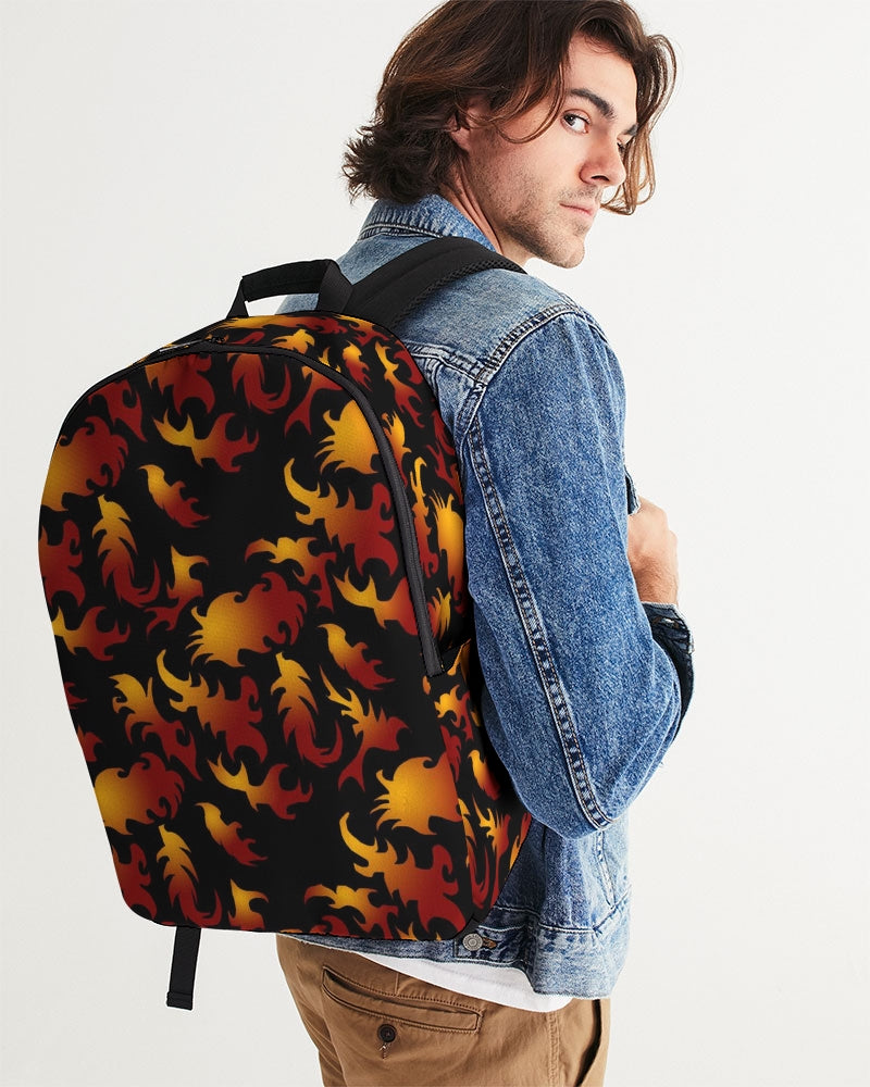 Abstract Flames Pattern  Large Backpack