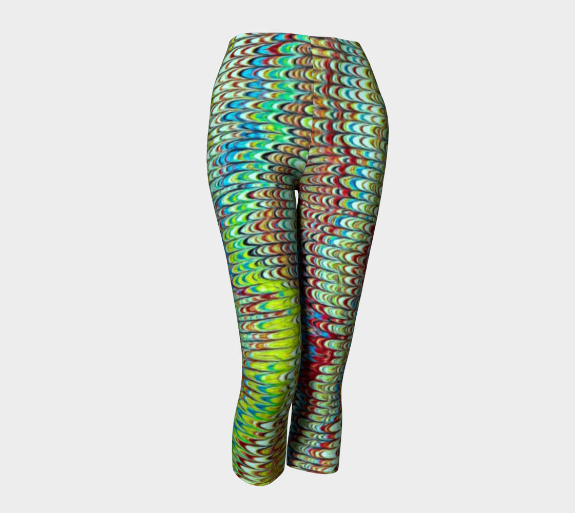 Cool Green Marbled Capris