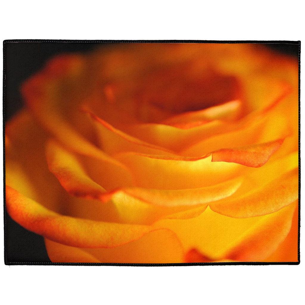 Orange Rose Close Up Indoor/Outdoor Floor Mats