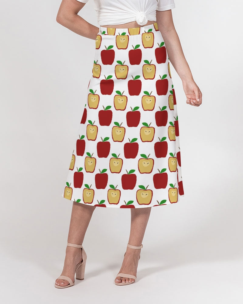 Apple Polkadots Women's A-Line Midi Skirt