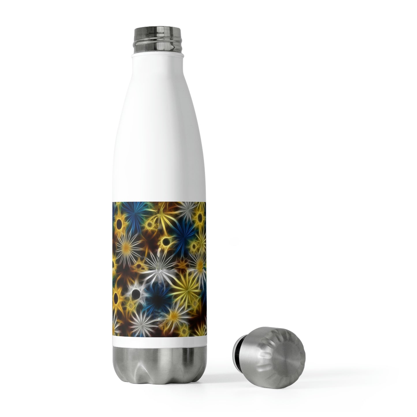 Blue and Yellow Glowing Daisies 20oz Insulated Bottle