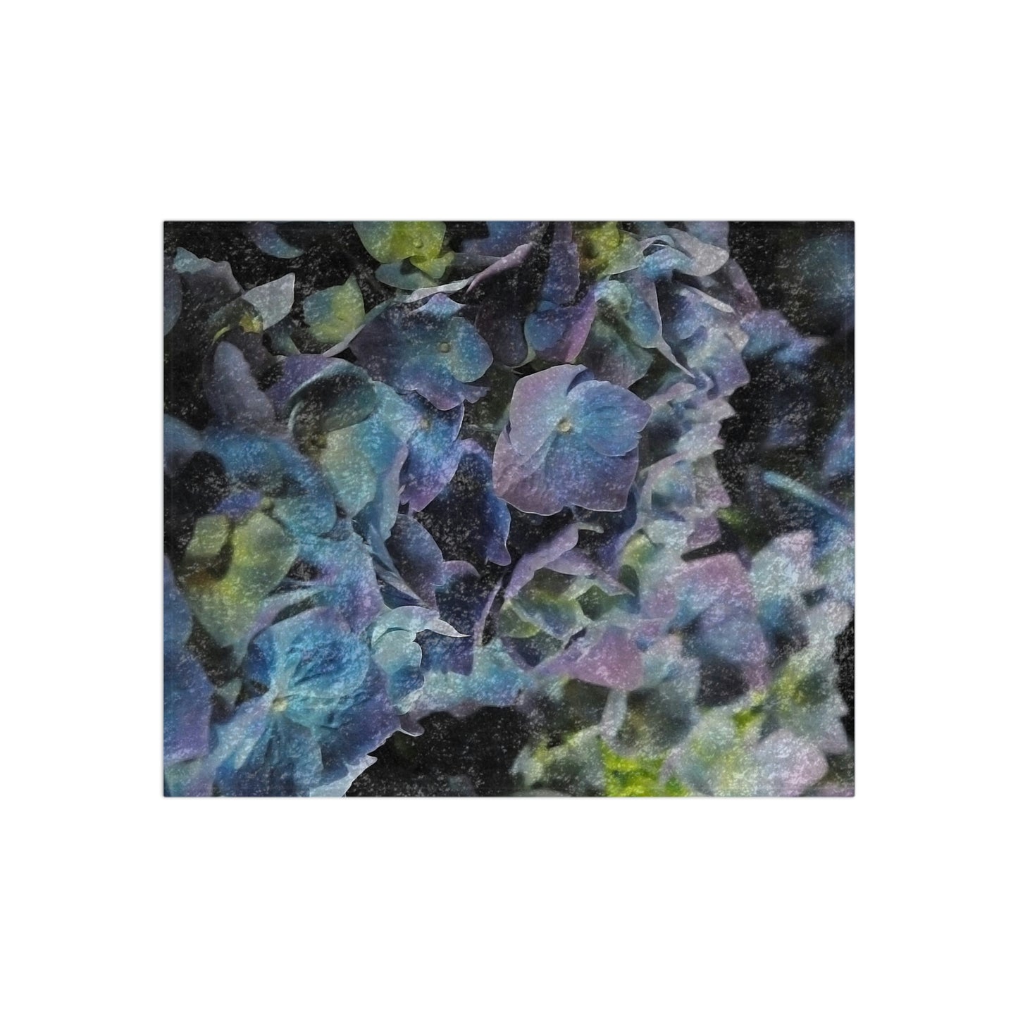 Blue and Purple Hydrangeas Crushed Velvet Blanket