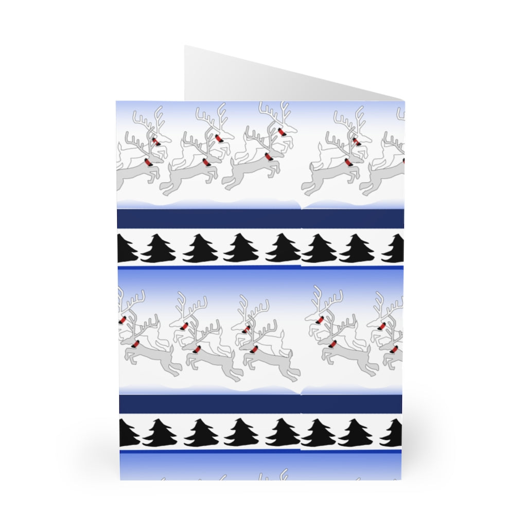 Reindeer Sweater Pattern Greeting Cards (5 Pack)