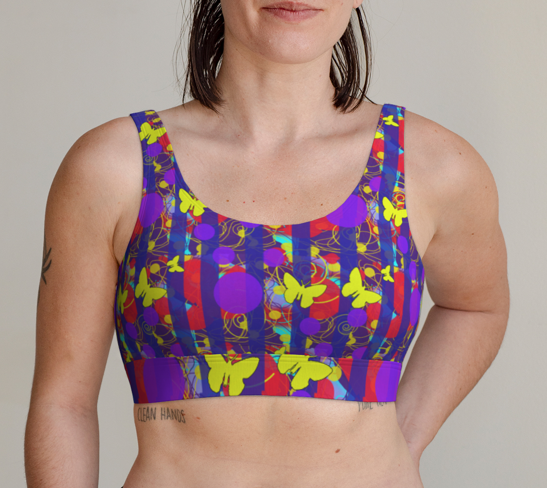 Happy Spring Pattern Scoop Bralette