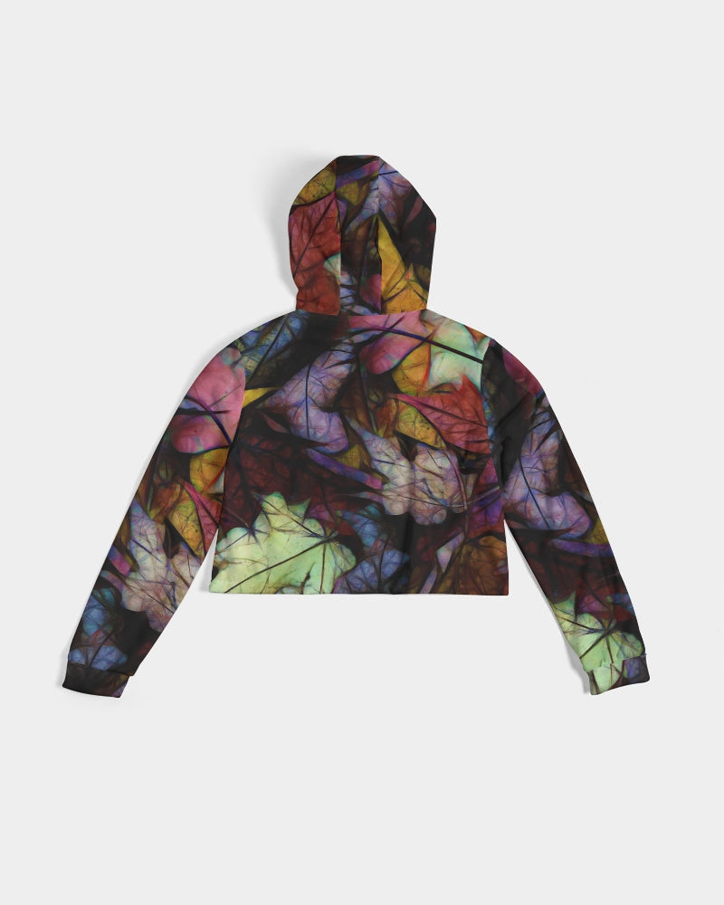 Fall Leaves Abstract Women's Cropped Hoodie
