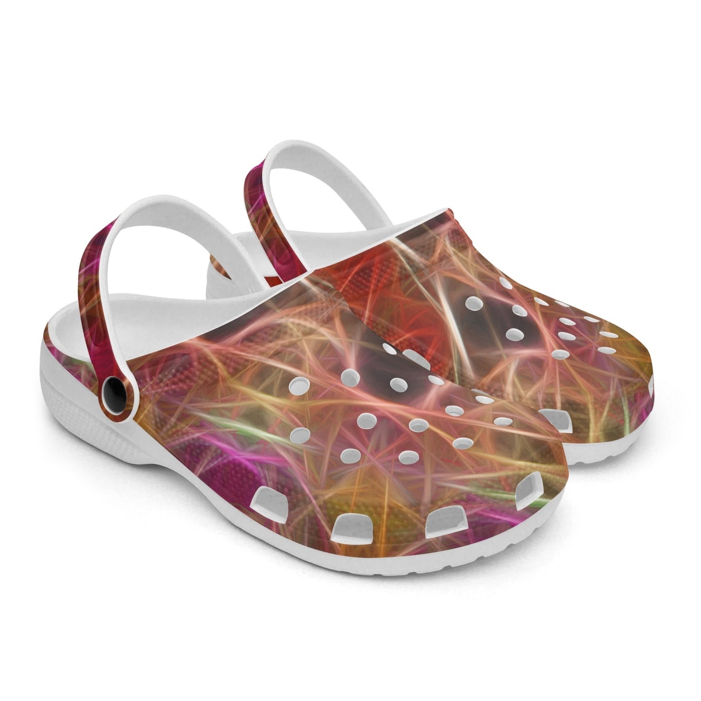 Pink and Cream Kaleidoscope 413. All Over Printed Clogs