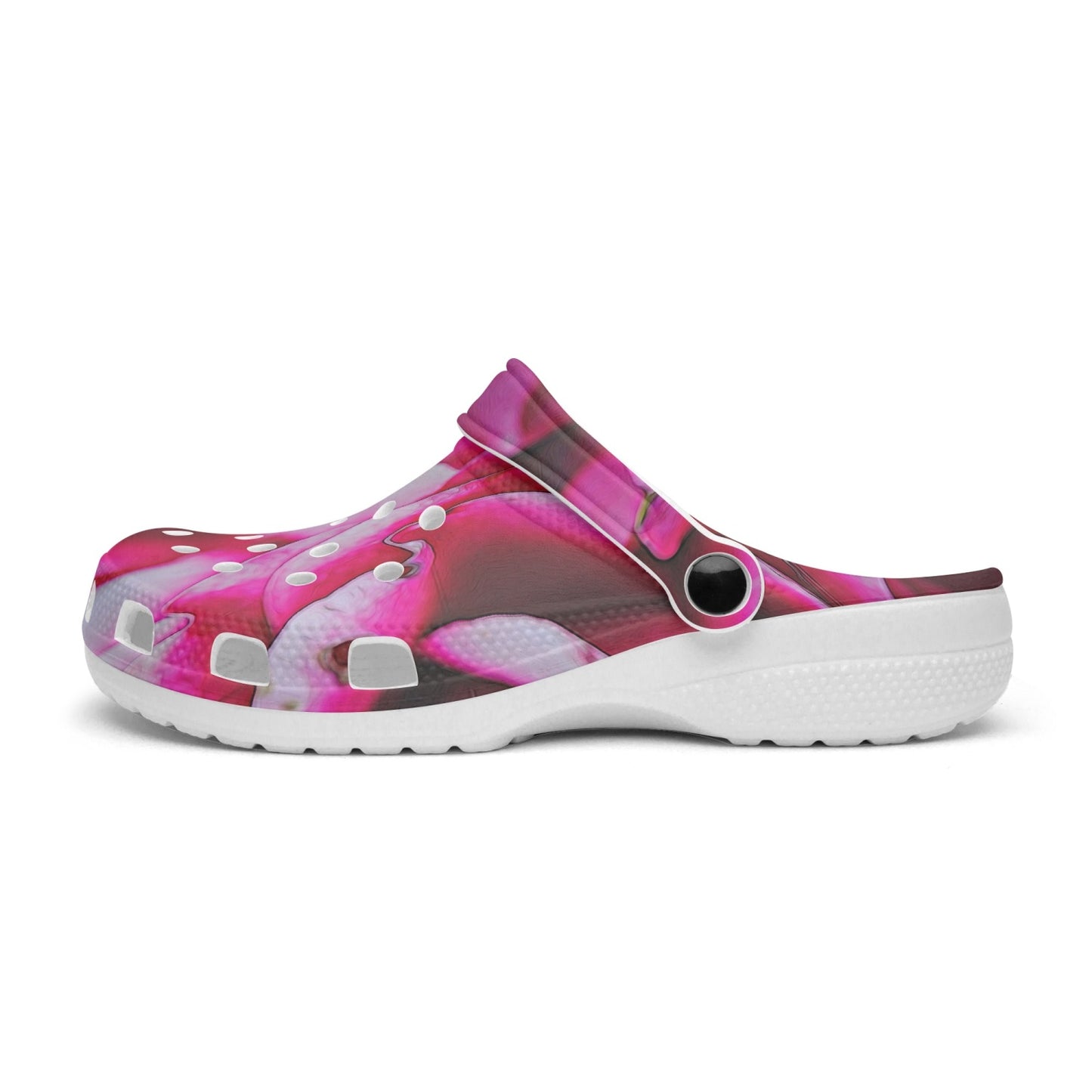 Dark Pink Flowers 413. All Over Printed Clogs