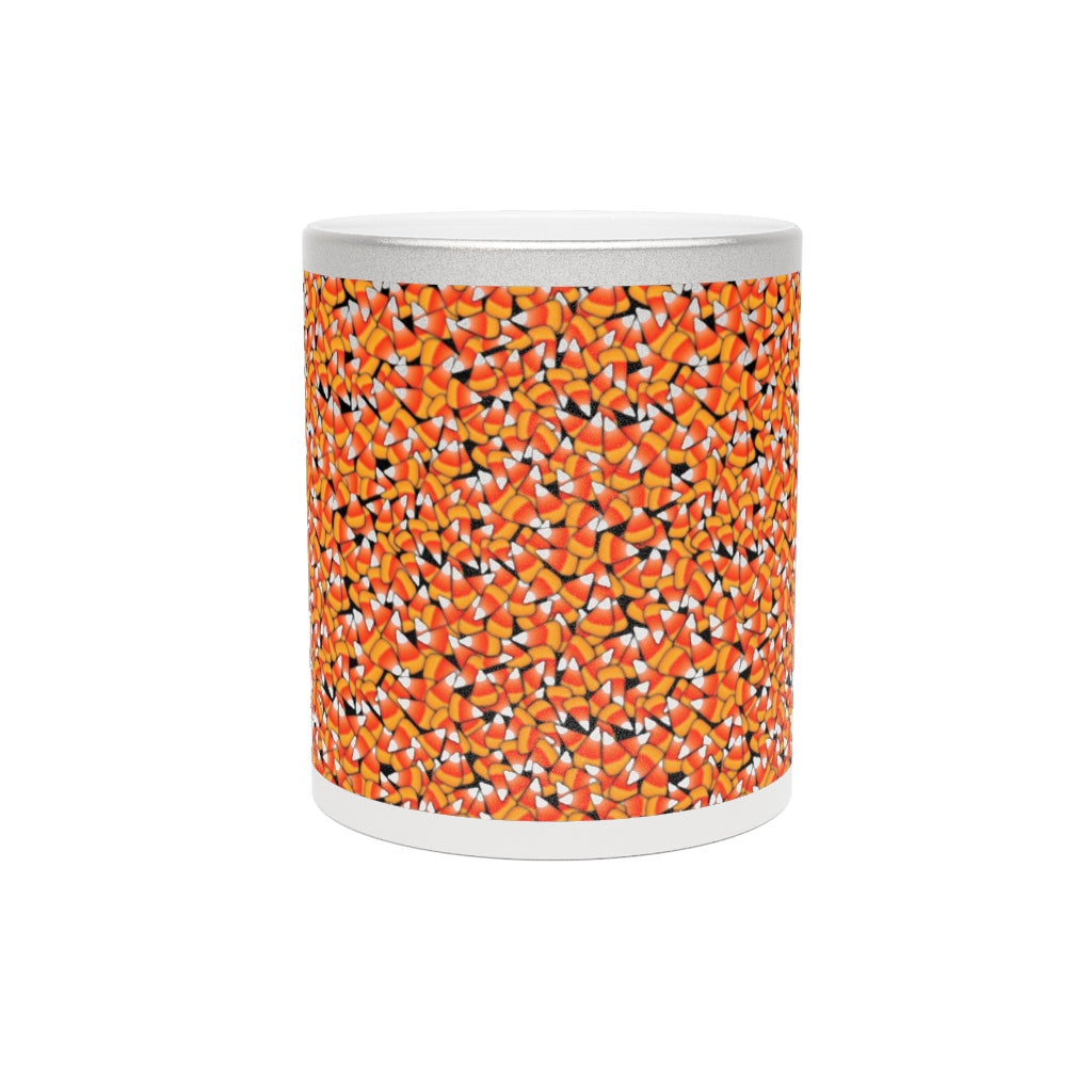 Fall Candy Corn Metallic Mug (Silver / Gold)