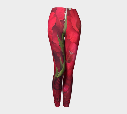 Red Gladiolas Leggings