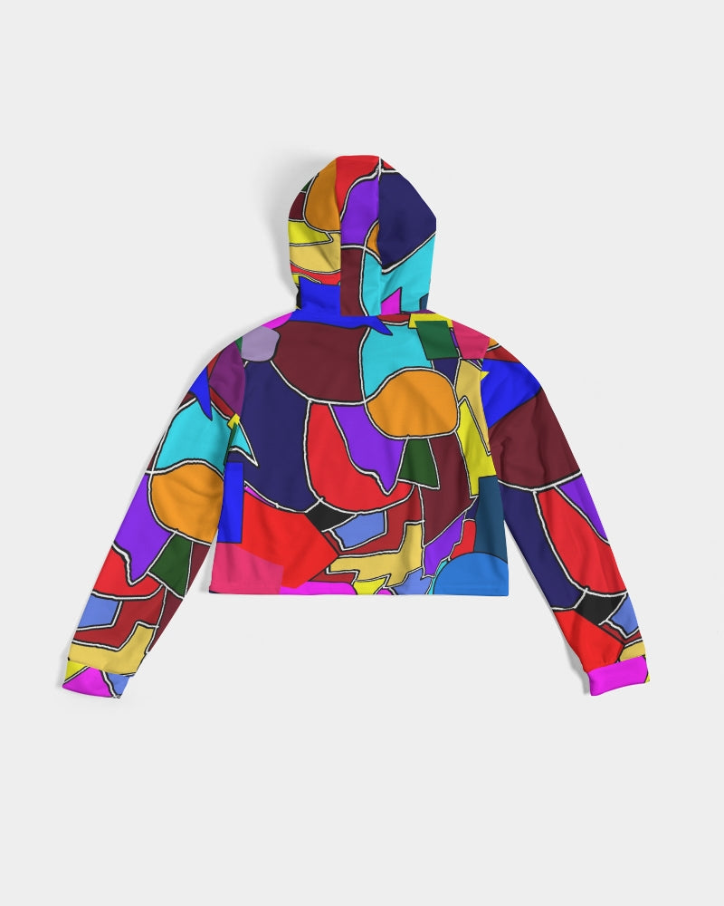 Crazy Color Abstract Women's Cropped Hoodie