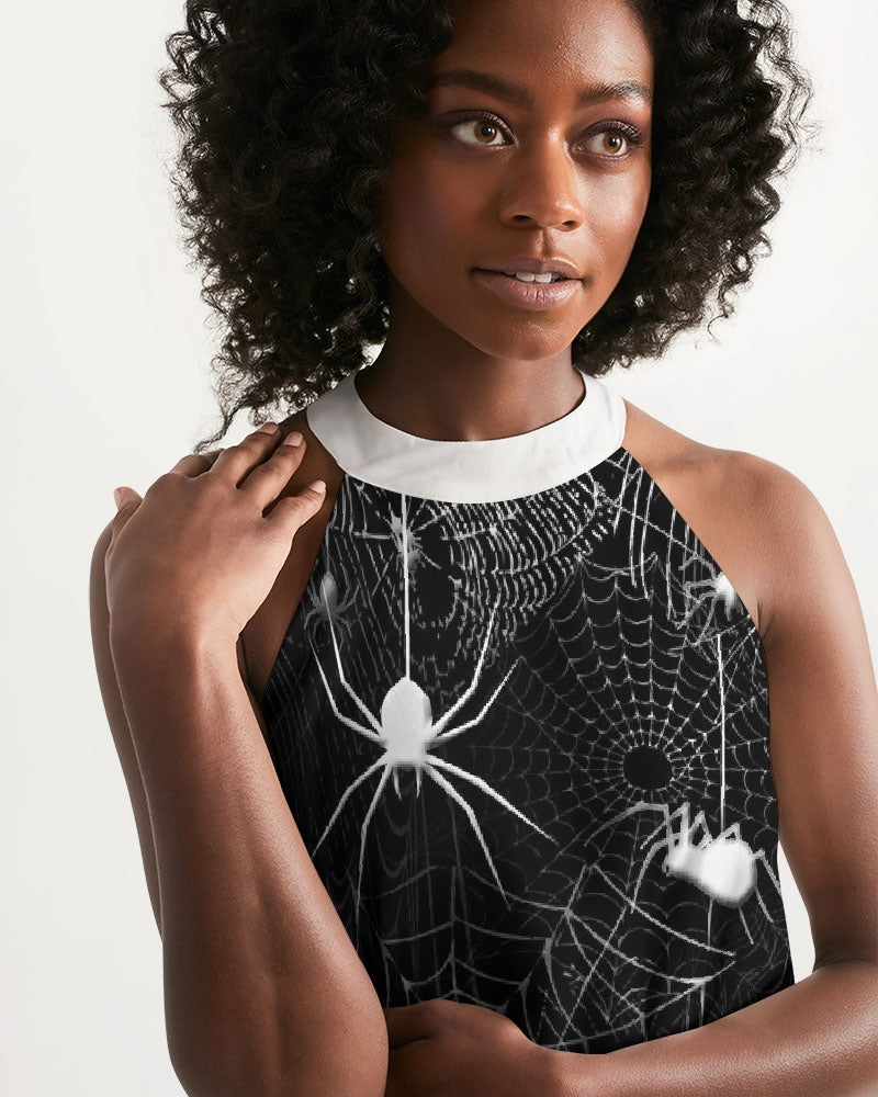 Spider Webs Women's Halter Dress