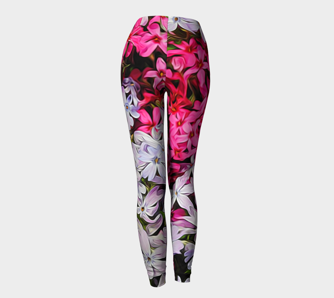 Pink and White Carpet Phlox Leggings