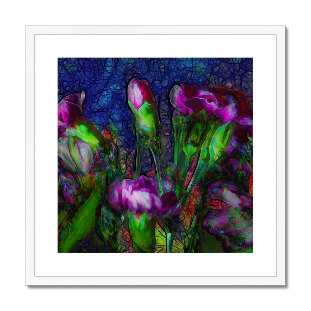 Abstract Pink Carnations Framed & Mounted Print