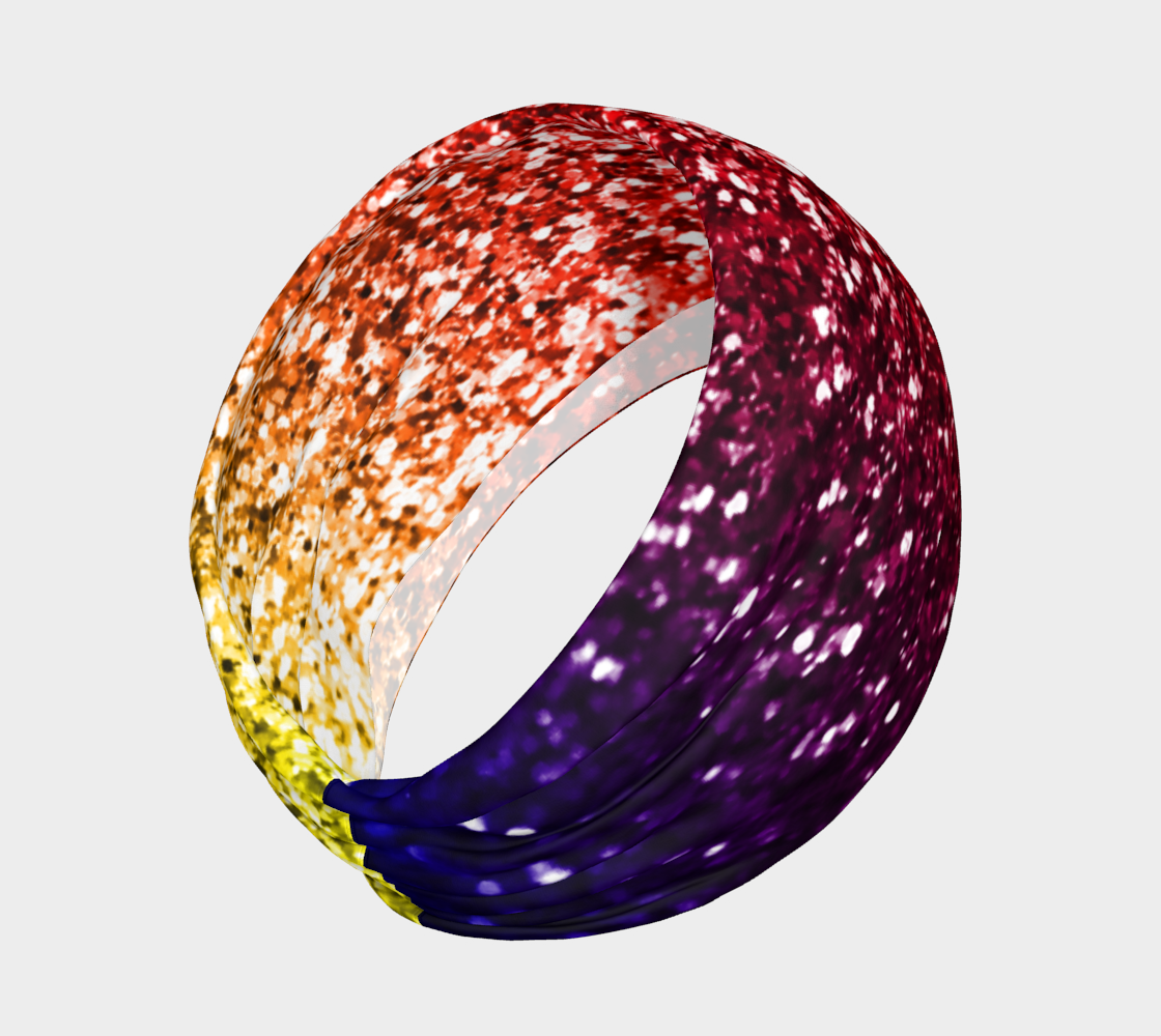 Rainbow Glitter Graphic Headband