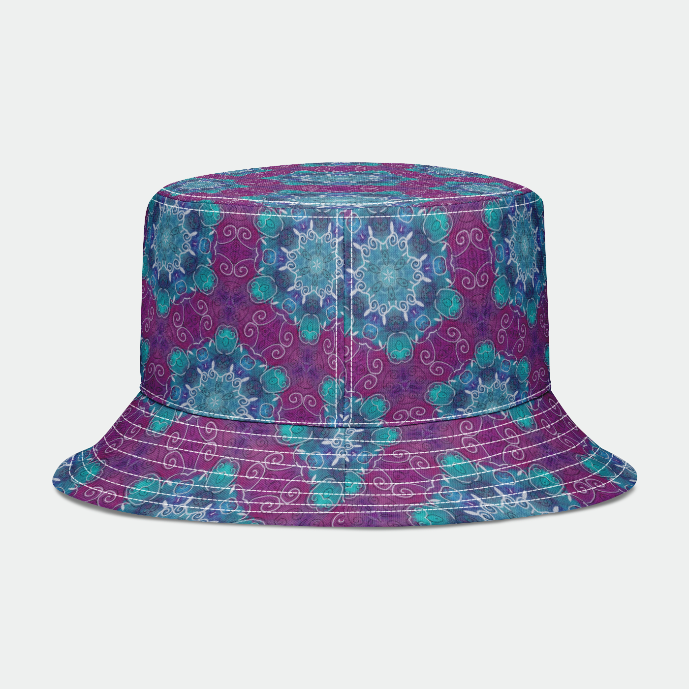 White Swirls Honey Comb Bucket Hat