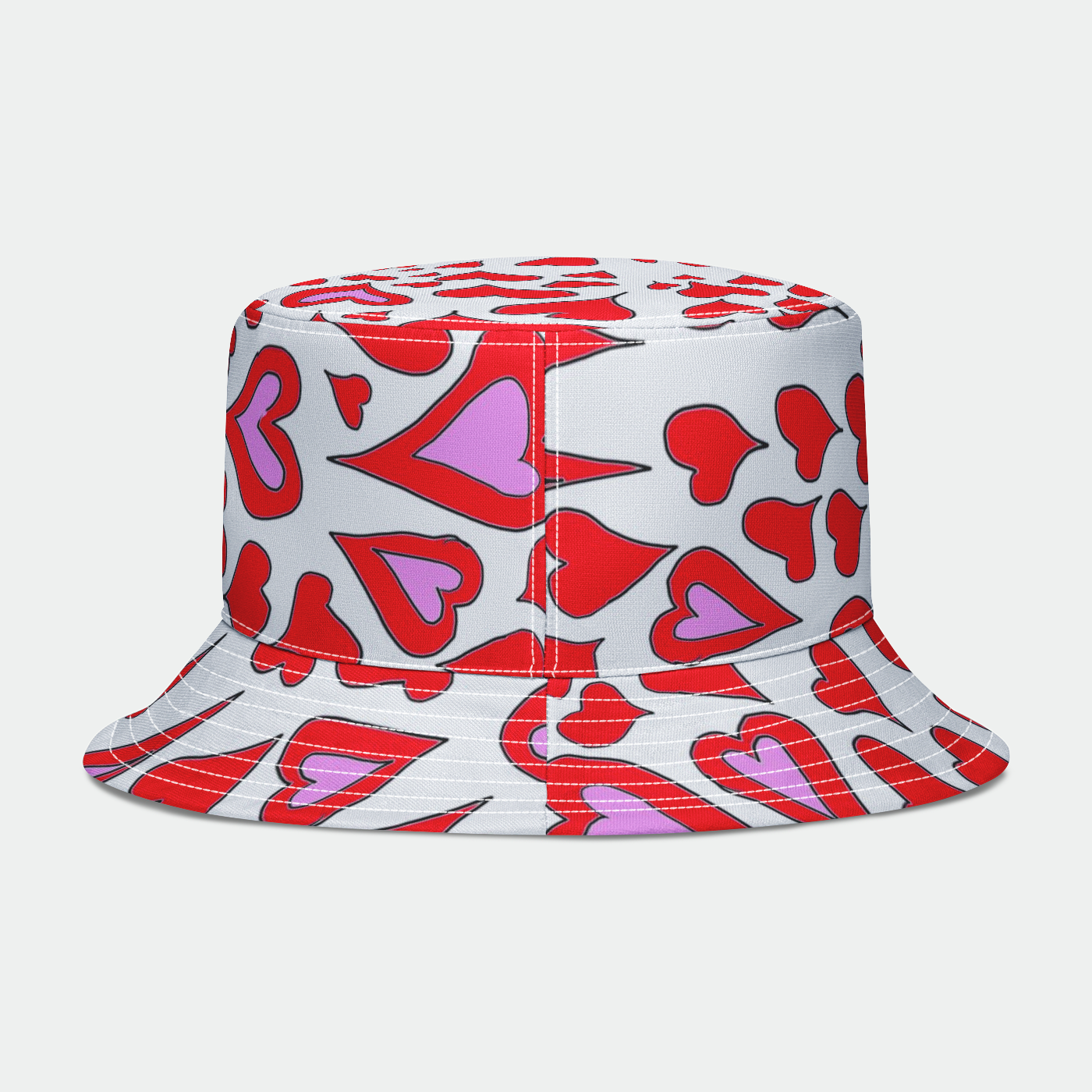 Hearts Drawing Bucket Hat