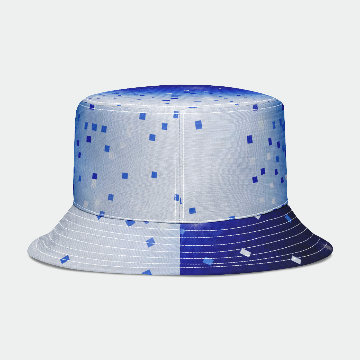 Blue Square Confetti Bucket Hat