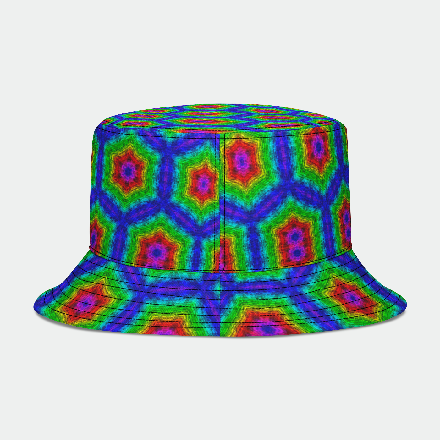 Rainbow Geometric Pattern Bucket Hat