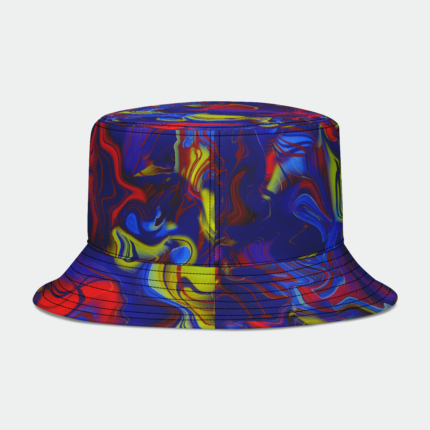 Red Blue Yellow Paint Abstract Bucket Hat