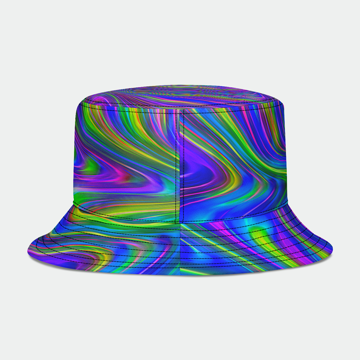 Abstract With Blue Bucket Hat