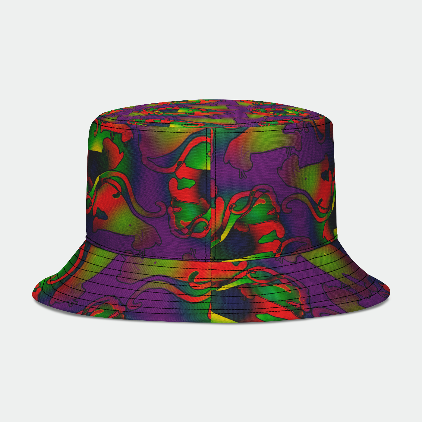 Rainbow Cats Pattern Bucket Hat