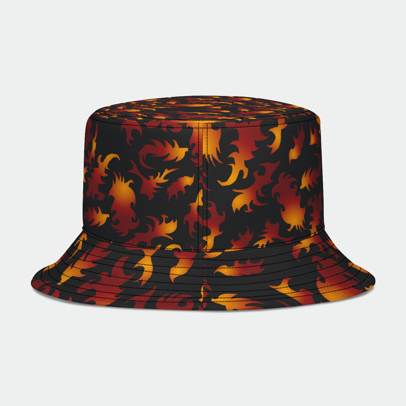 Abstract Flames Pattern Bucket Hat