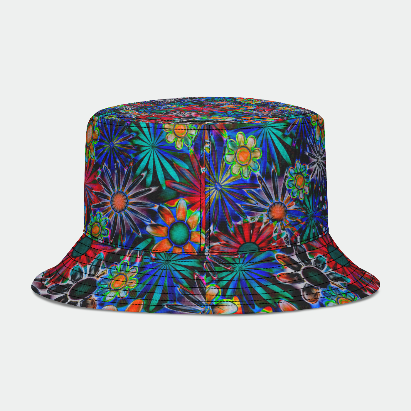 Green and Red Daisies  Bucket Hat