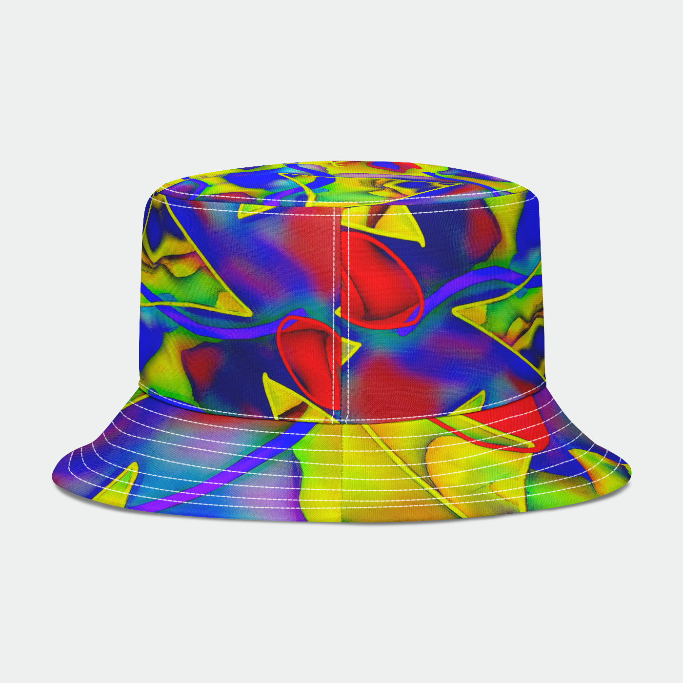 Yellow Triangles Abstract Bucket Hat