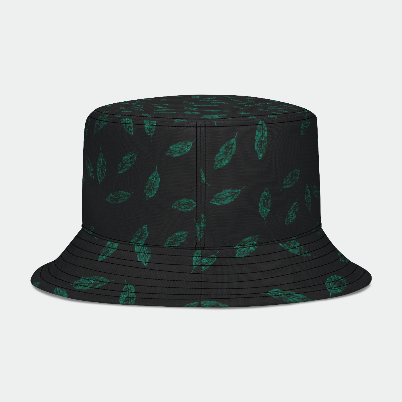 Copper Leaves Gray Vines Bucket Hat