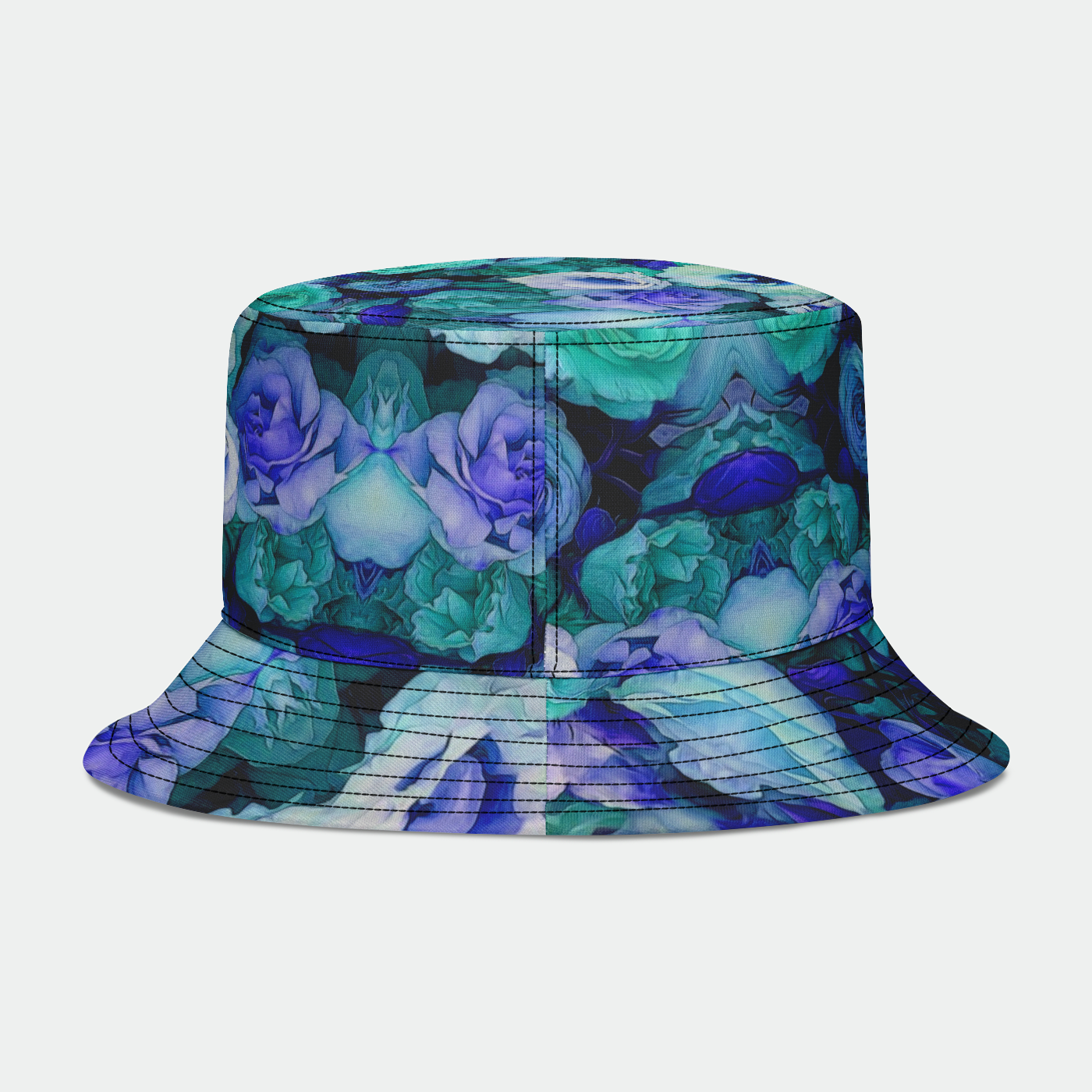Aqua Flower Kaleidoscope Bucket Hat