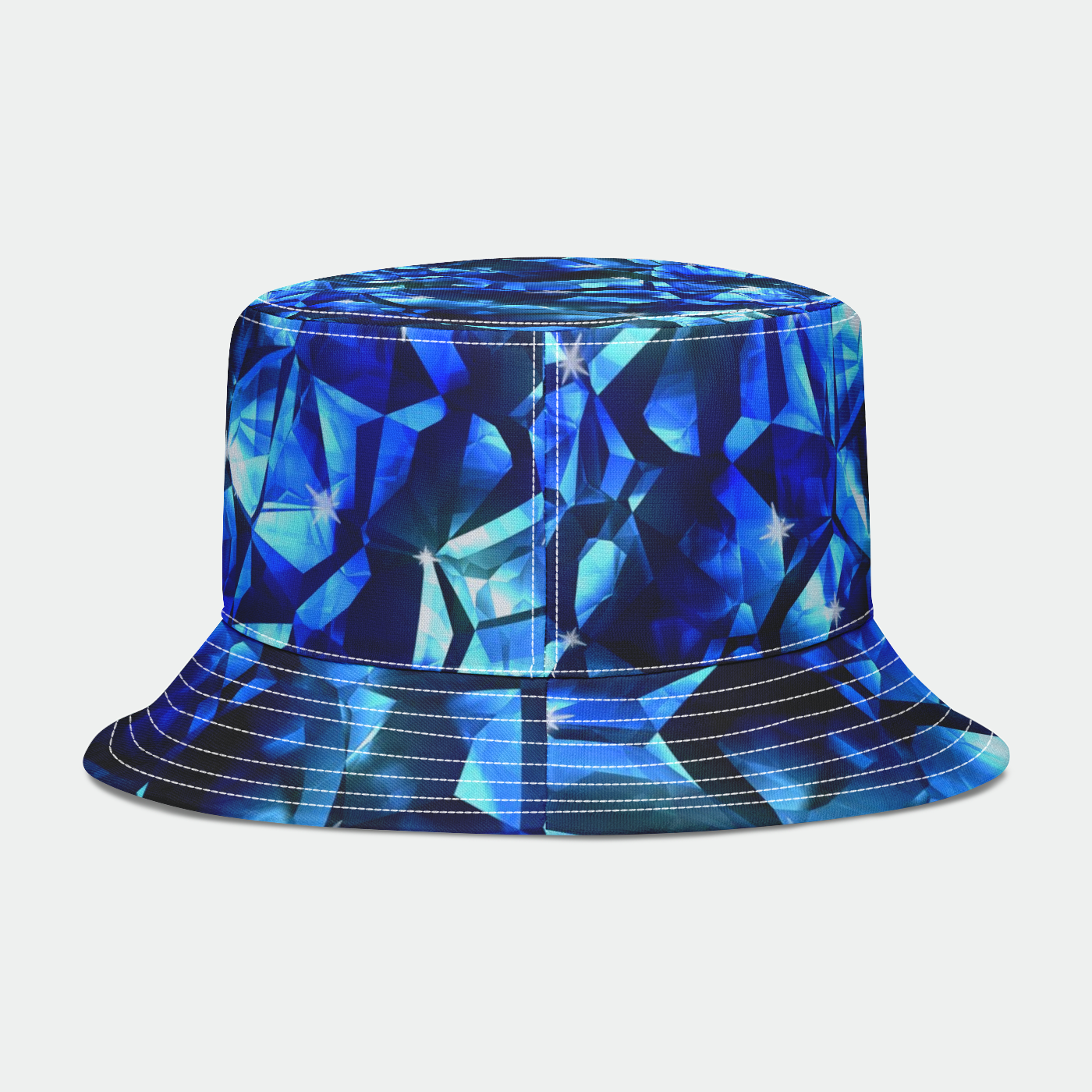 Blue Crystal Pattern Bucket Hat