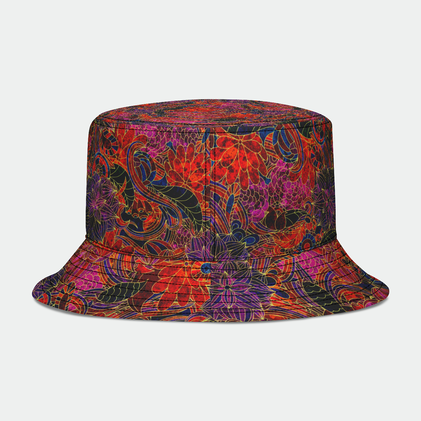 Gold Floral Pattern Bucket Hat