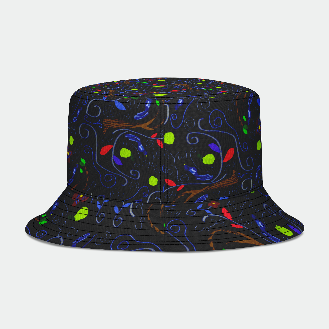 Birds and Scrolls Bucket Hat