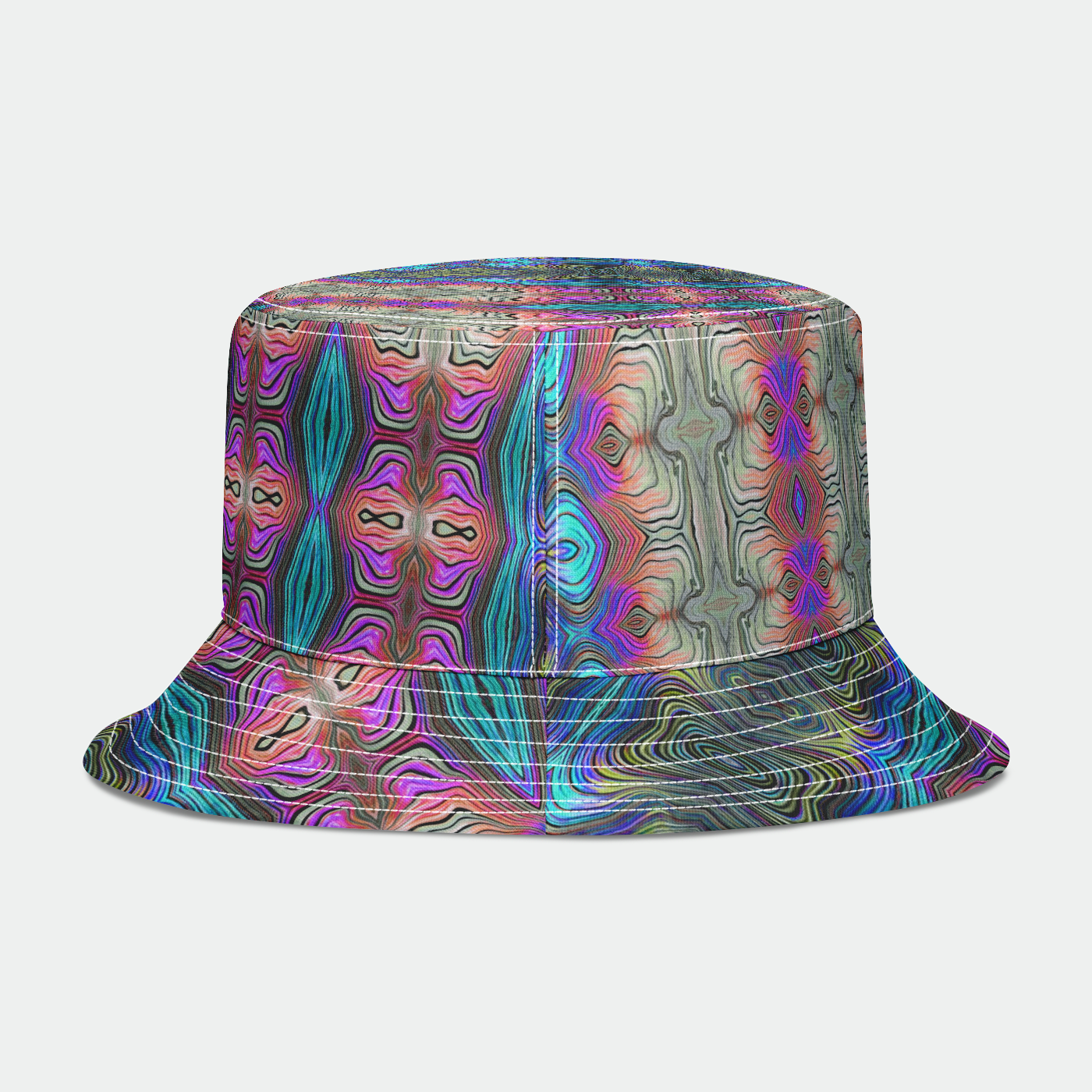 Mystic Blue With Pink Bucket Hat