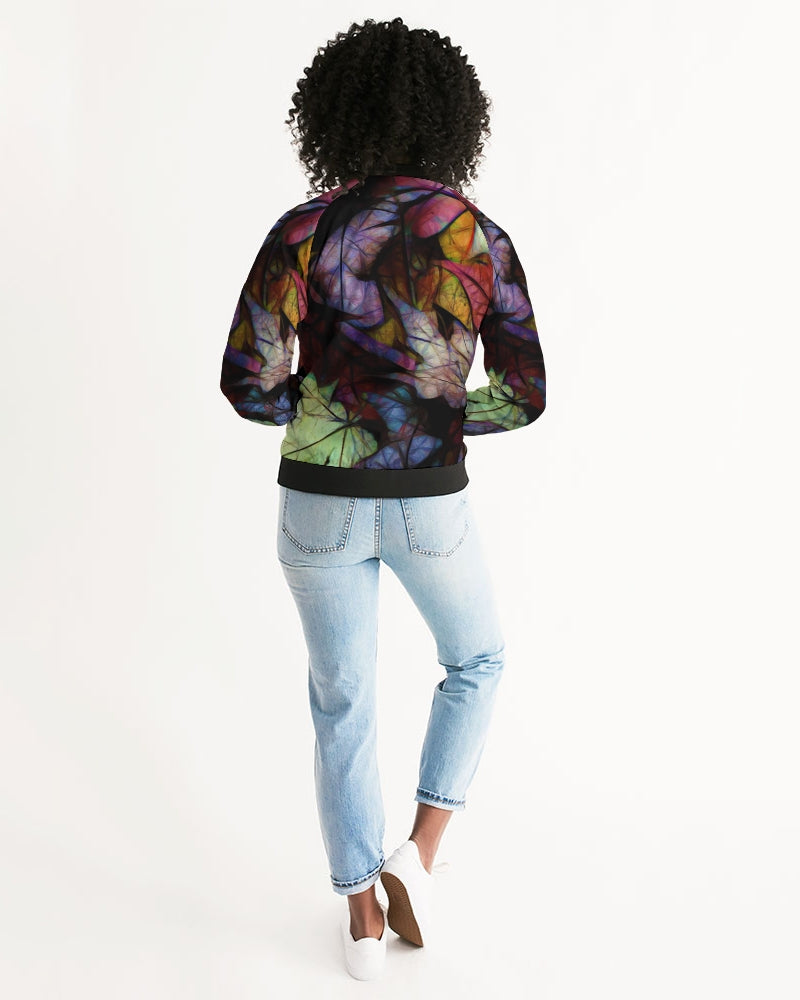 Fall Leaves Abstract Women's Bomber Jacket