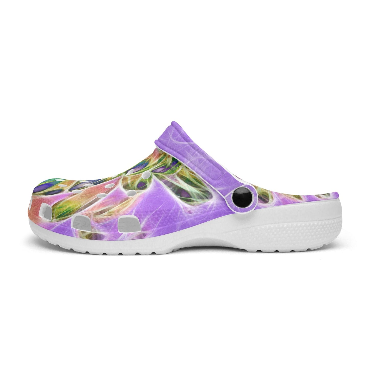 Abstract Peacock Chrysanthemum 413. All Over Printed Clogs