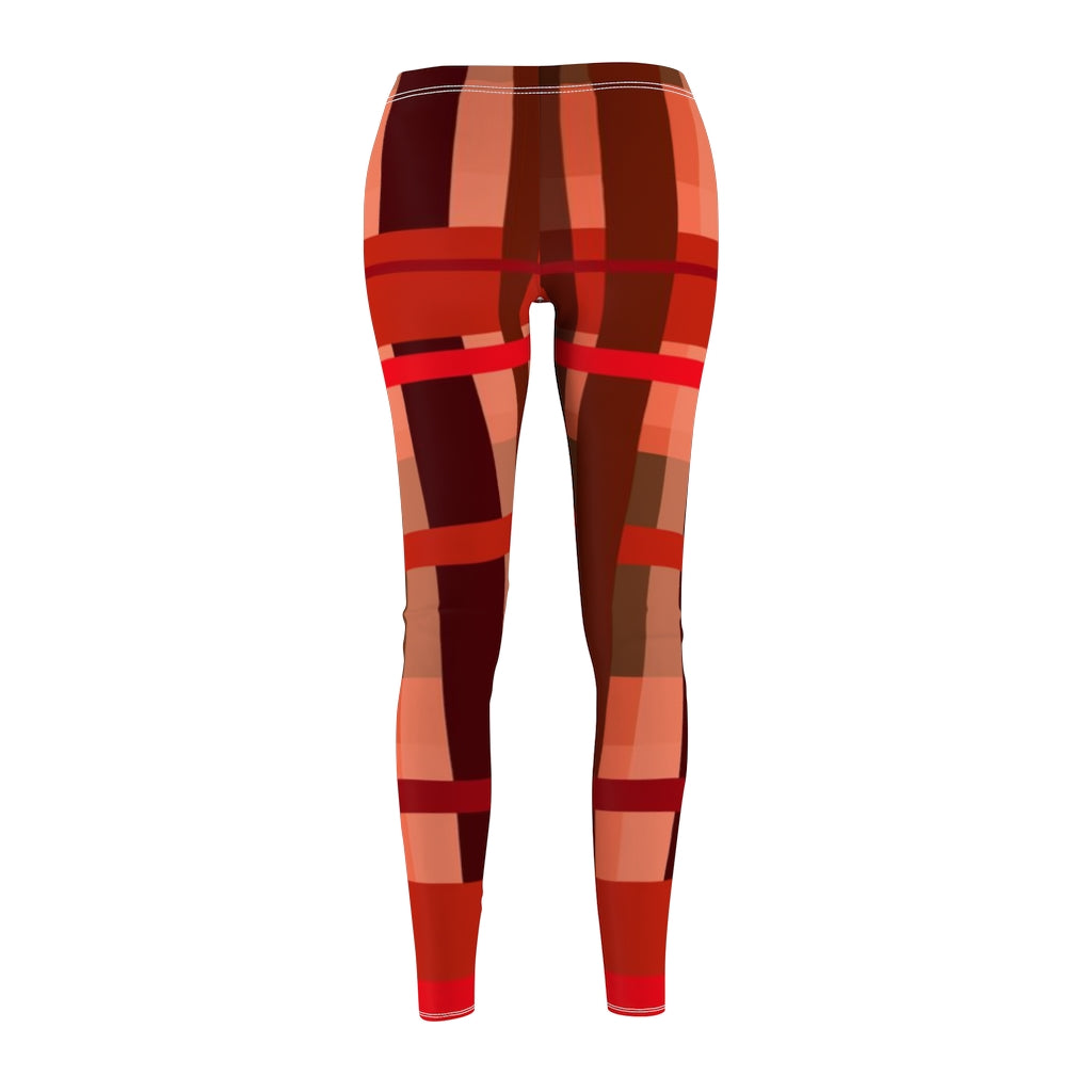 Fall Plaid Women's Cut & Sew Casual Leggings