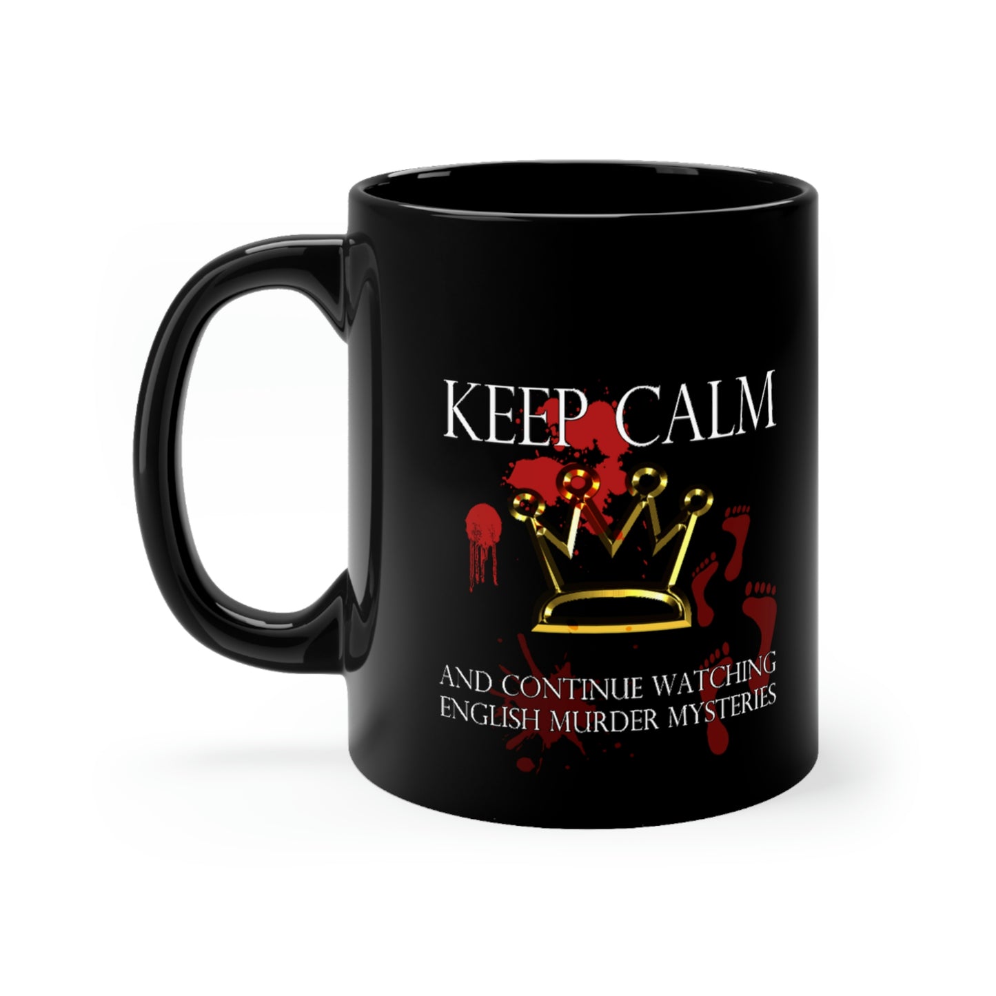 Keep Calm English Mystery Black mug 11oz