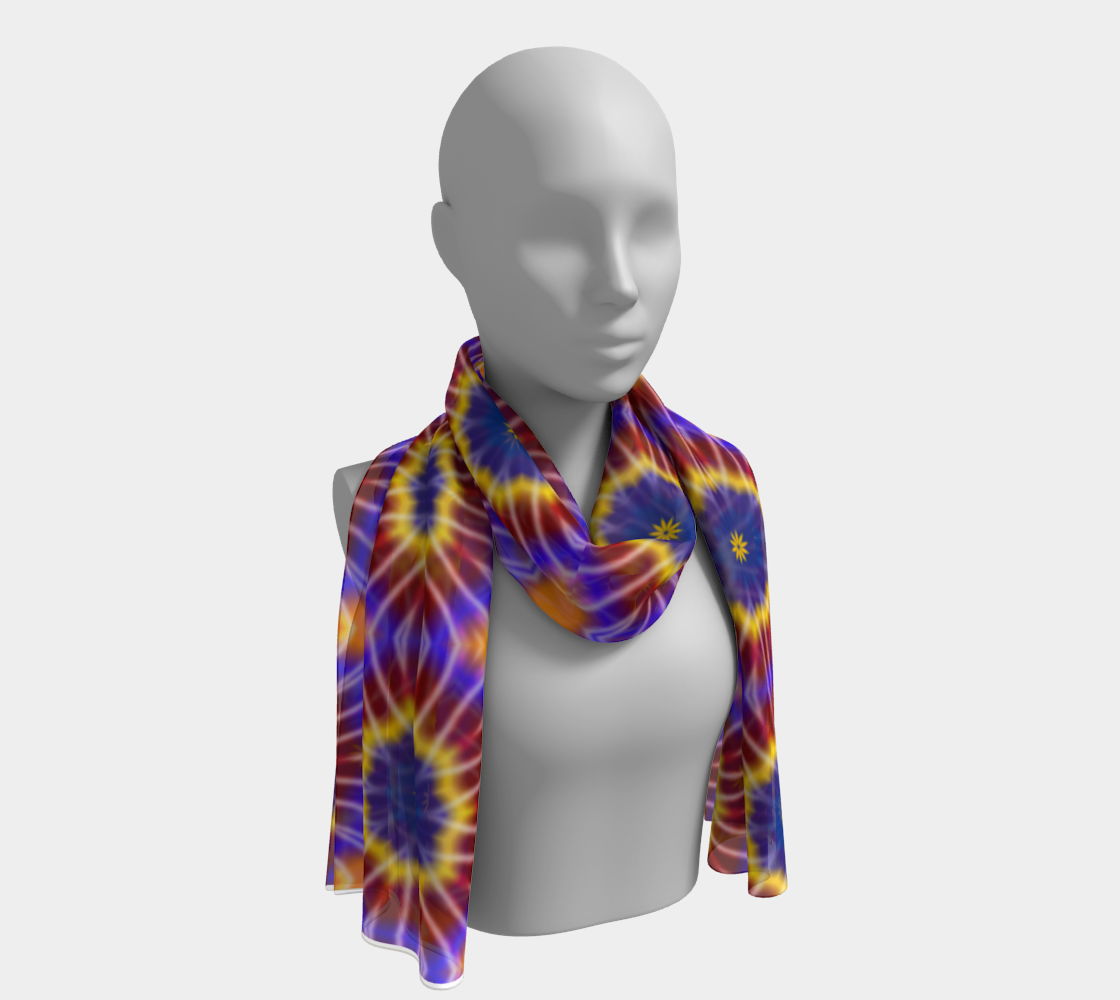 Rainbow Tie Dye Long Scarf