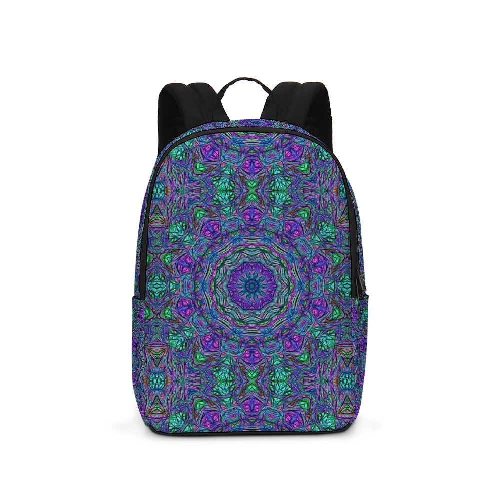 Blue Green Purple Kaleidoscope Large Backpack