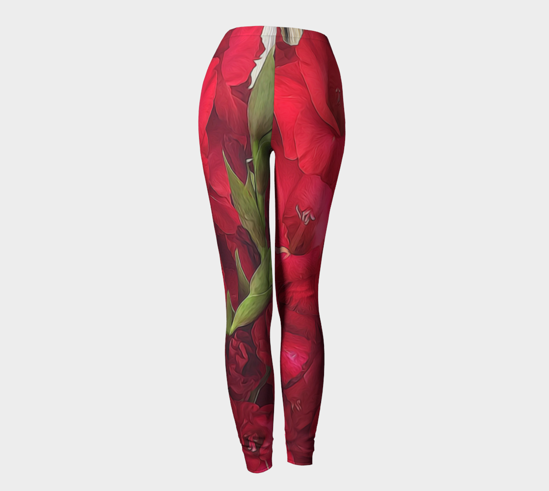 Red Gladiolas Leggings