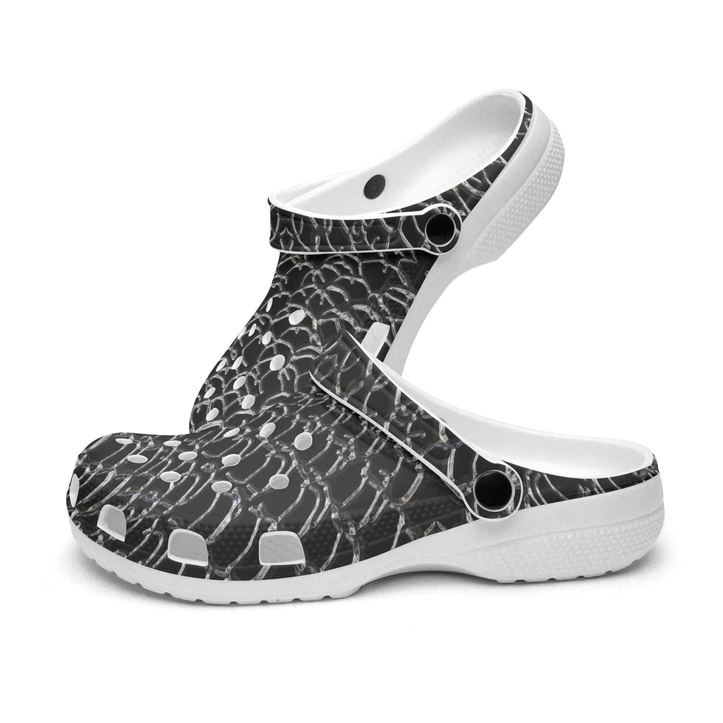 Silver Chainmail 413. All Over Printed Clogs