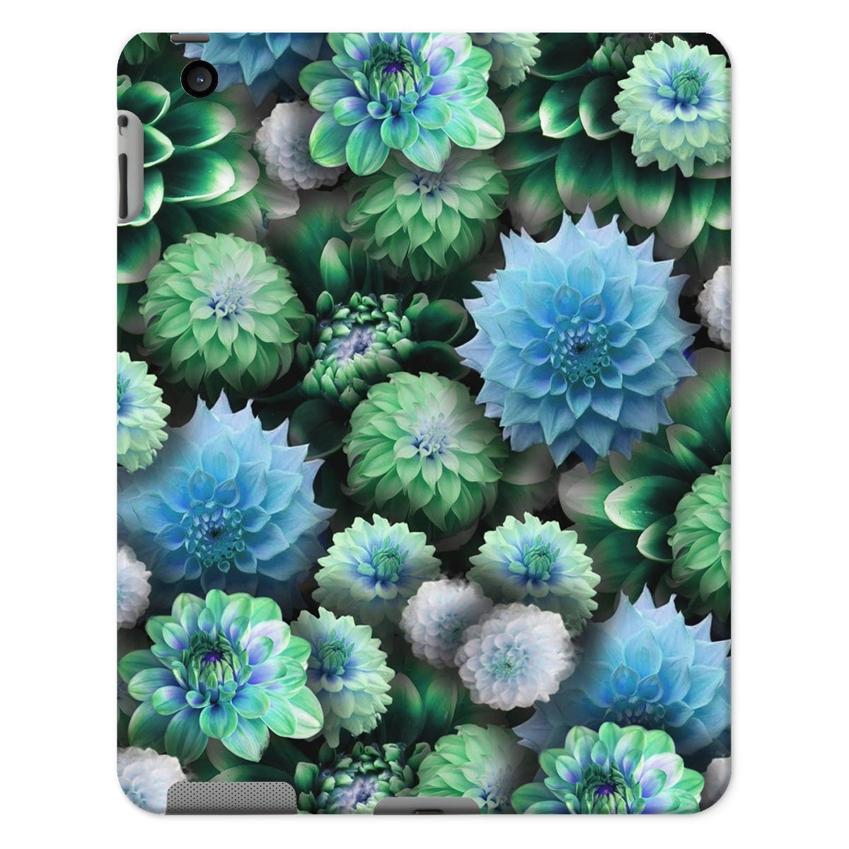 Blue Green Dahlias Tablet Cases