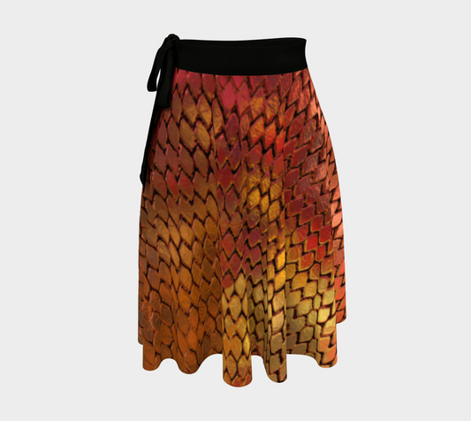 Orange Dragon Scales Wrap Skirt