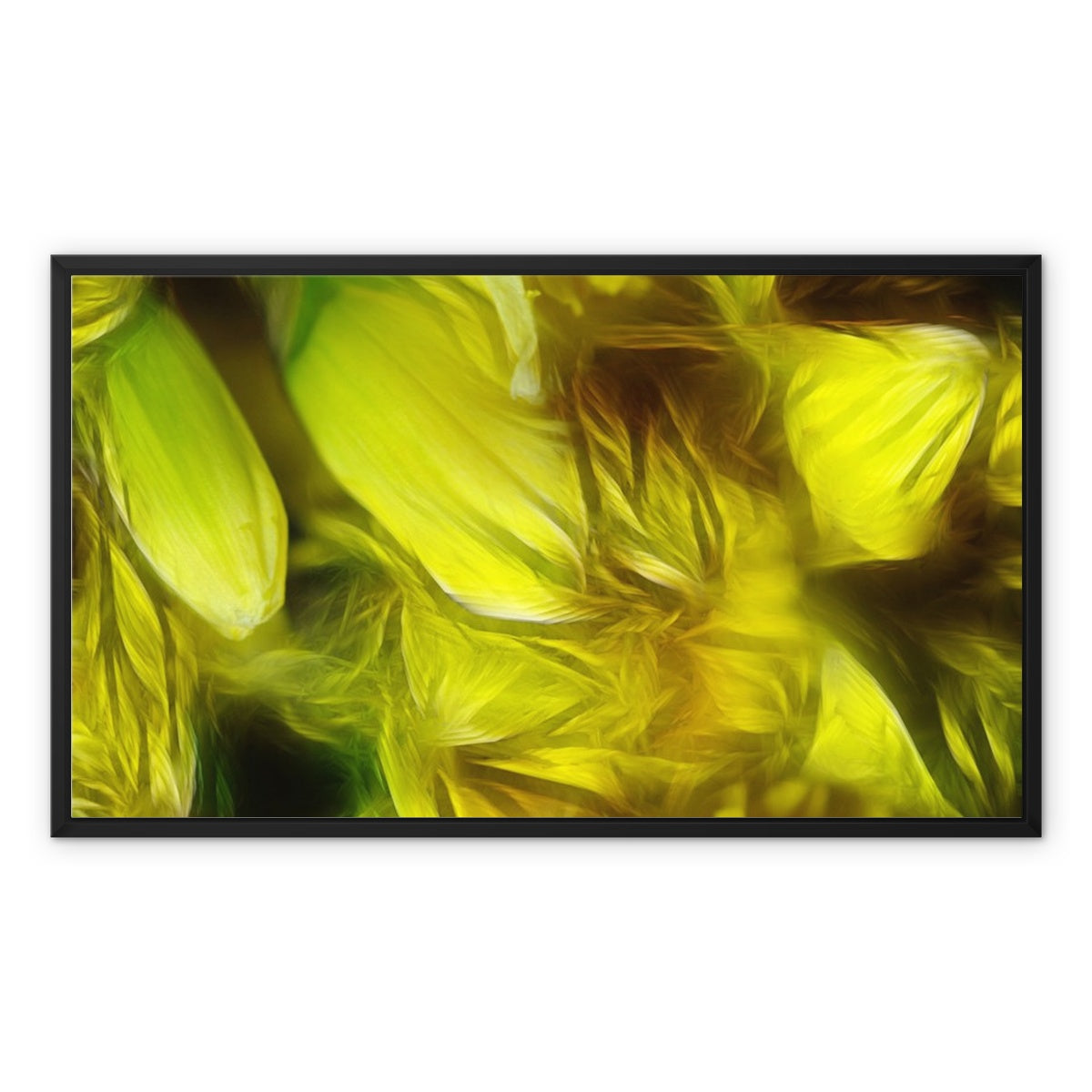 Abstract Yellow Daffodils Framed Canvas