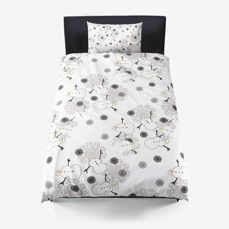 Snowman Pattern Microfiber Duvet Cover