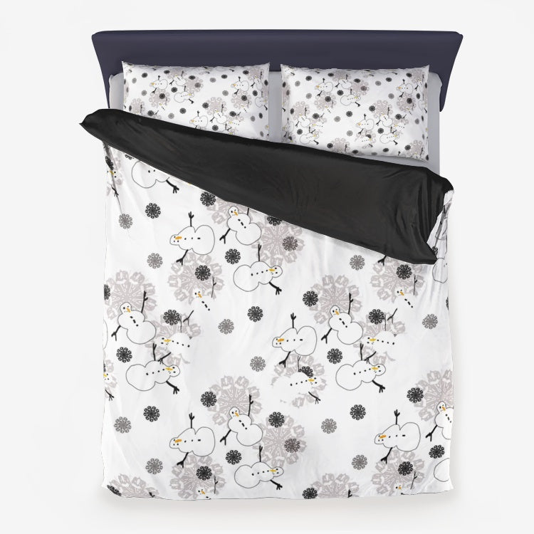 Snowman Pattern Microfiber Duvet Cover